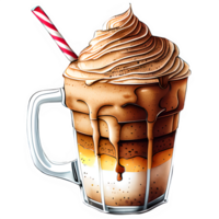 AI generated Frappe coffee clipart illustration png