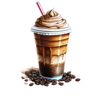 ai generiert Frappé Kaffee Clip Art Illustration png