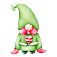 AI generated Christmas gnome watercolor clipart illustration png