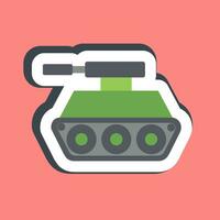 Sticker tank. Military elements. Good for prints, posters, logo, infographics, etc. vector