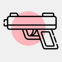 Icon hand gun. Military elements. Icons in color spot style. Good for prints, posters, logo, infographics, etc. vector