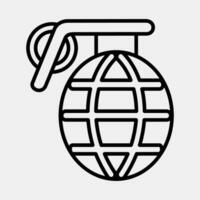 Icon grenade. Military elements. Icons in line style. Good for prints, posters, logo, infographics, etc. vector