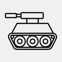 icono tanque. militar elementos. íconos en línea estilo. bueno para huellas dactilares, carteles, logo, infografía, etc. vector