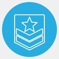 Icon military badge. Military elements. Icons in blue round style. Good for prints, posters, logo, infographics, etc. vector