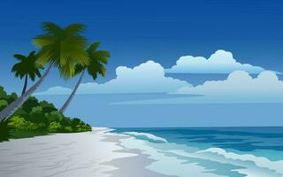 Tropical island beach landscape at sunny day vector