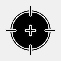 Icon target. Military elements. Icons in glyph style. Good for prints, posters, logo, infographics, etc. vector