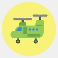 icono militar helicóptero. militar elementos. íconos en color compañero estilo. bueno para huellas dactilares, carteles, logo, infografía, etc. vector
