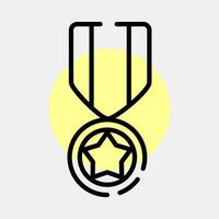 Icon medal. Military elements. Icons in color spot style. Good for prints, posters, logo, infographics, etc. vector