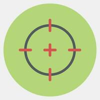 Icon target. Military elements. Icons in color mate style. Good for prints, posters, logo, infographics, etc. vector