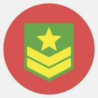 Icon military badge. Military elements. Icons in color mate style. Good for prints, posters, logo, infographics, etc. vector