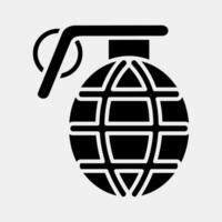 Icon grenade. Military elements. Icons in glyph style. Good for prints, posters, logo, infographics, etc. vector