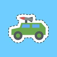 Cutting line sticker military vehicle. Military elements. Good for prints, posters, logo, infographics, etc. vector