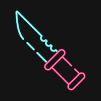 Icon military knife. Military elements. Icons in neon style. Good for prints, posters, logo, infographics, etc. vector