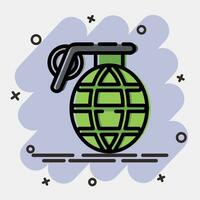 Icon grenade. Military elements. Icons in comic style. Good for prints, posters, logo, infographics, etc. vector