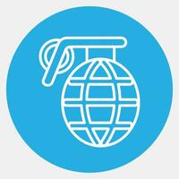 Icon grenade. Military elements. Icons in blue round style. Good for prints, posters, logo, infographics, etc. vector