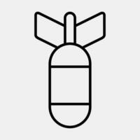 Icon missile. Military elements. Icons in line style. Good for prints, posters, logo, infographics, etc. vector