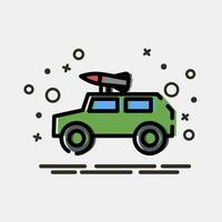 Icon military vehicle. Military elements. Icons in MBE style. Good for prints, posters, logo, infographics, etc. vector