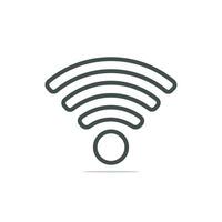Wifi network icon in outline style. Connection and network icon vector