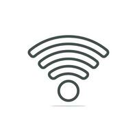 Wifi network icon in outline style. Connection and network icon vector