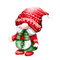 AI generated Christmas gnome watercolor illustration clipart isolated png