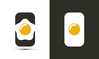 Modern illustration logo design initial O combine with fried egg. vector