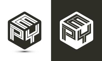 EPY letter logo design with illustrator cube logo, vector logo modern alphabet font overlap style.