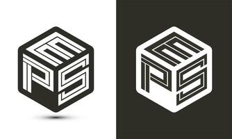 EPS letter logo design with illustrator cube logo, vector logo modern alphabet font overlap style.