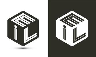 EIL letter logo design with illustrator cube logo, vector logo modern alphabet font overlap style.