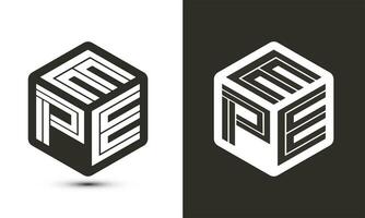 EPE letter logo design with illustrator cube logo, vector logo modern alphabet font overlap style.