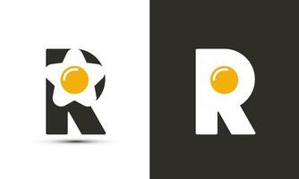 Modern illustration logo design initial R combine with bullet. vector