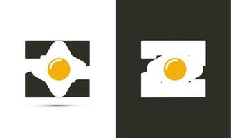 Modern illustration logo design initial Z combine with fried egg. vector