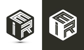 EIR letter logo design with illustrator cube logo, vector logo modern alphabet font overlap style.