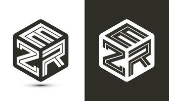 ezr letra logo diseño con ilustrador cubo logo, vector logo moderno alfabeto fuente superposición estilo.