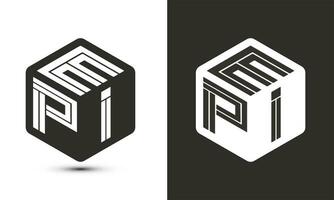 EPI letter logo design with illustrator cube logo, vector logo modern alphabet font overlap style.