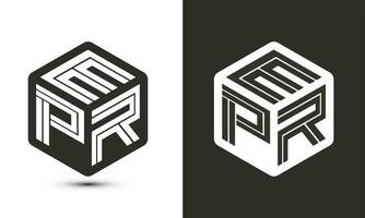 epr letra logo diseño con ilustrador cubo logo, vector logo moderno alfabeto fuente superposición estilo.