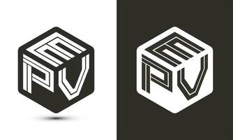 EPV letter logo design with illustrator cube logo, vector logo modern alphabet font overlap style.