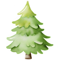 ai gegenereerd Kerstmis boom waterverf clip art png