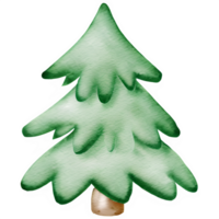 AI generated Christmas tree watercolor clipart png