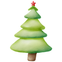 AI generated Christmas tree watercolor clipart png