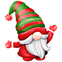 AI generated Christmas gnome watercolor illustration clipart isolated png