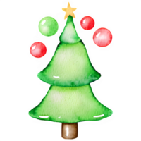 ai gegenereerd Kerstmis boom waterverf clip art png