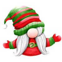 AI generated Christmas gnome watercolor illustration clipart isolated png
