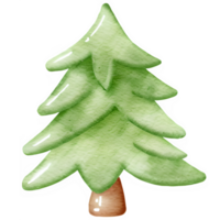 ai gegenereerd Kerstmis boom waterverf clip art png