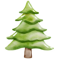 AI generated Christmas tree watercolor clipart png