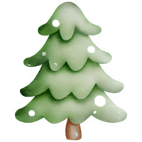 AI generated Christmas tree watercolor clipart png