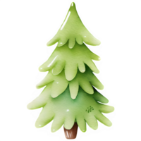 ai gegenereerd Kerstmis boom waterverf clip art png