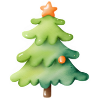 ai generiert Weihnachten Baum Aquarell Clip Art png