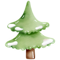 ai gegenereerd Kerstmis boom waterverf clip art png