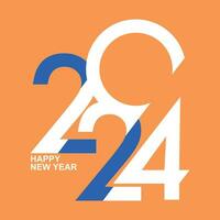 Colorful simple Happy New Year card for 2024 with numbers. Banner design. Vector