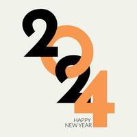 Happy New Year card for 2024. Simple design. Vector banner